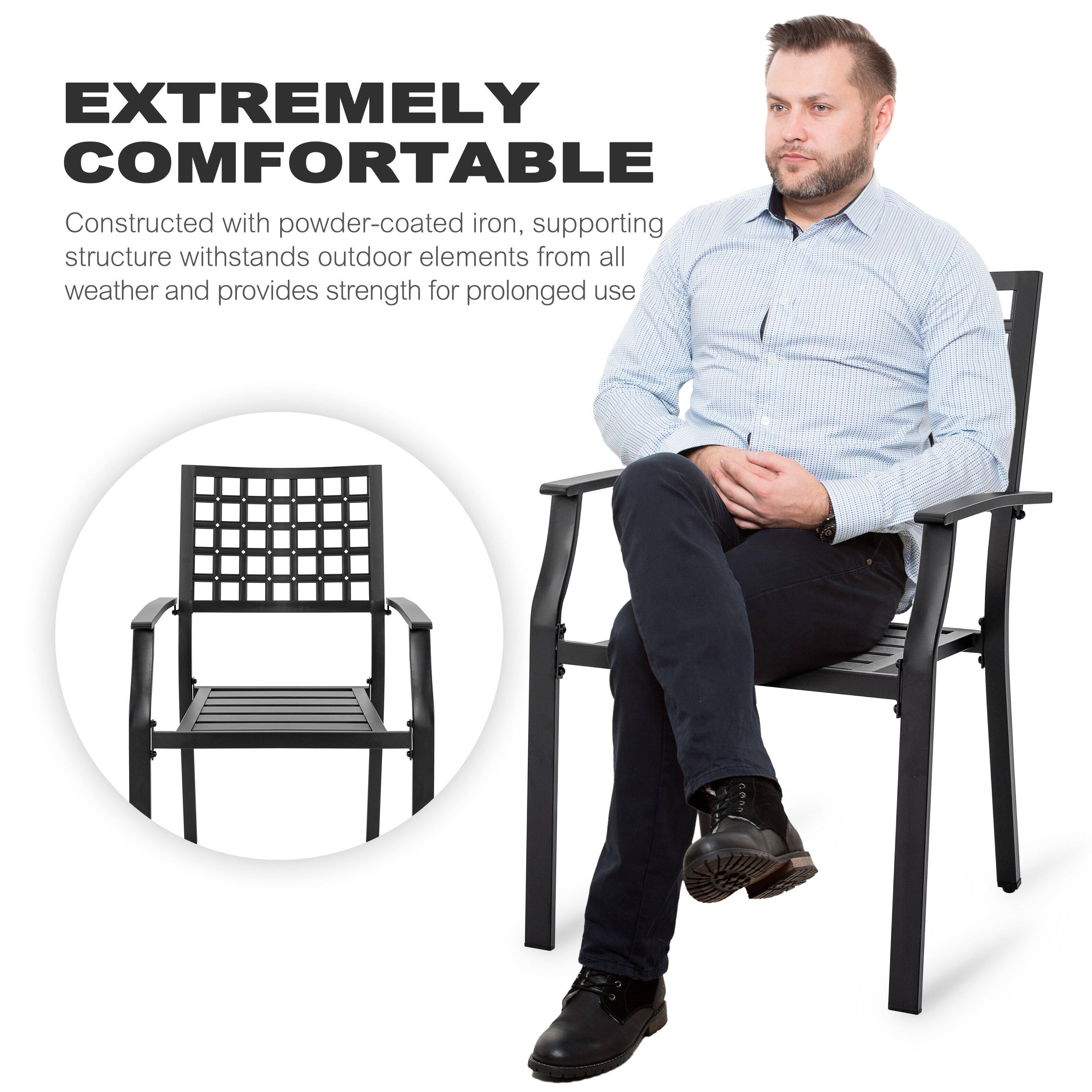 EXTREMELY COMFORTABLE

Constructed with powder-coated iron, supporting structure withstands outdoor elements from all weather and provides strength for prolonged use