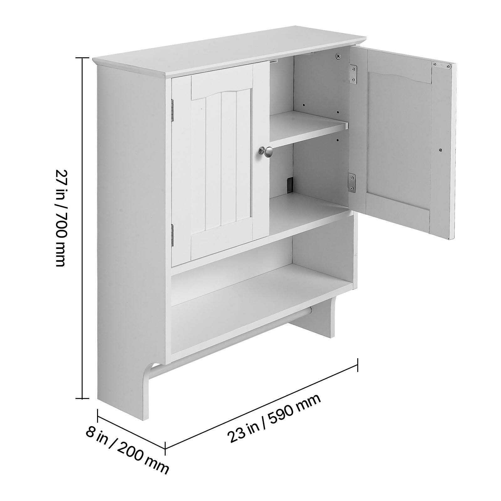 27 in / 700 mm  
8 in / 200 mm  
23 in / 590 mm