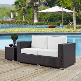 Convene Outdoor Patio Loveseat by Modway - Espresso White