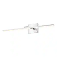Front. Jonathan Y - Santino 28" Modern Minimalist Swivel Integrated Dimmable LED Rechargeable Picture Light with Touch Sensor, Chrome - Chrome.