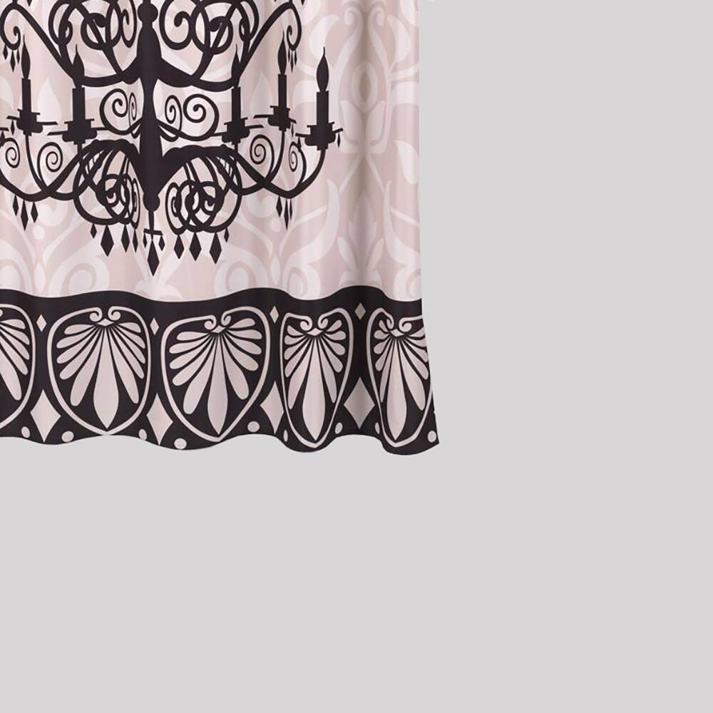 Angle. Carnation Home Fashions - Carnation Home "Luminere" Heavier Weight Fabric shower curtain 100% polyester size 70" x 72" White - White.