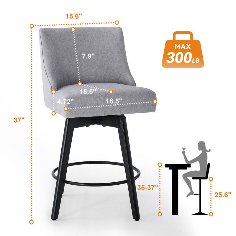 15.6"  
7.9"  
MAX 300 LB  
18.5'  
4.72"  
18.5"  
37"  
35-37"  
25.6"