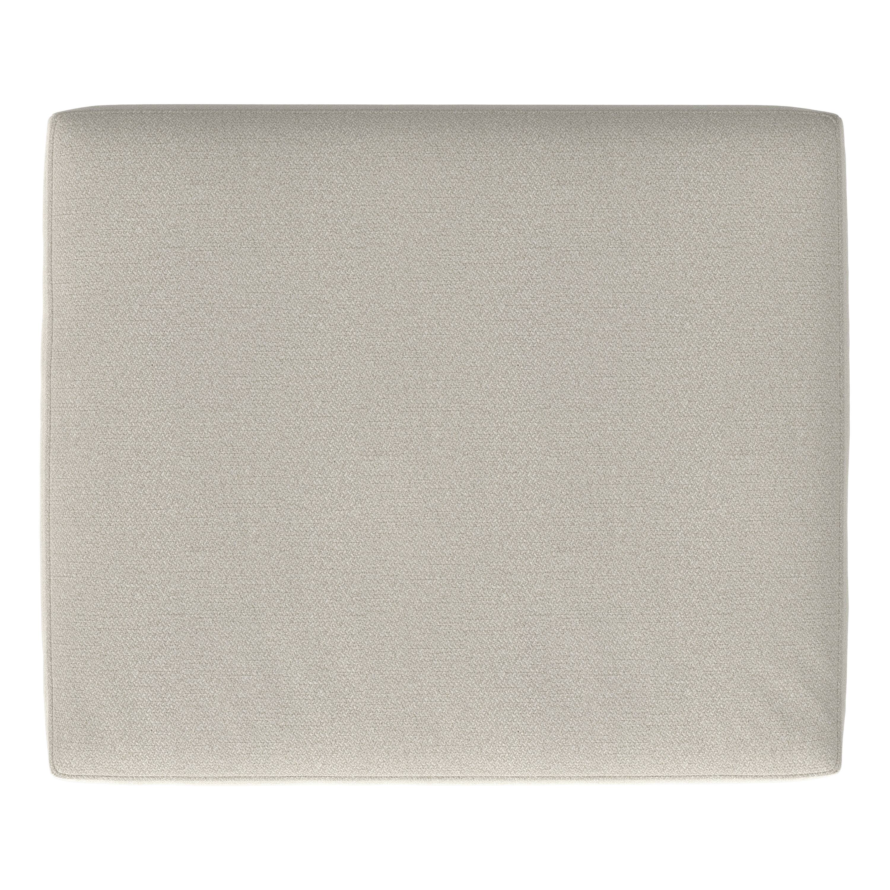 Back. Simpli Home - Morrison 33 inch Wide Mid-Century Modern Table Ottoman in Cream White Woven-Blend Fabric - Cream White.