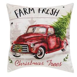 BreeBe - *Farm Fresh Christmas Trees Truck Pillow - Multicolor