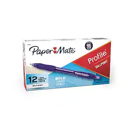 Paper Mate - Profile Retractable Ballpoint Pen, Bold Point, Dozen - Purple Ink