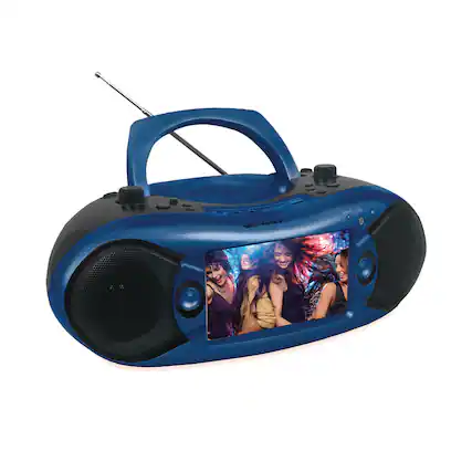 Front. Emerson - Emerson 7” Bluetooth® DVD Boombox with AM/FM Radio & Stereo Speakers - Blue.