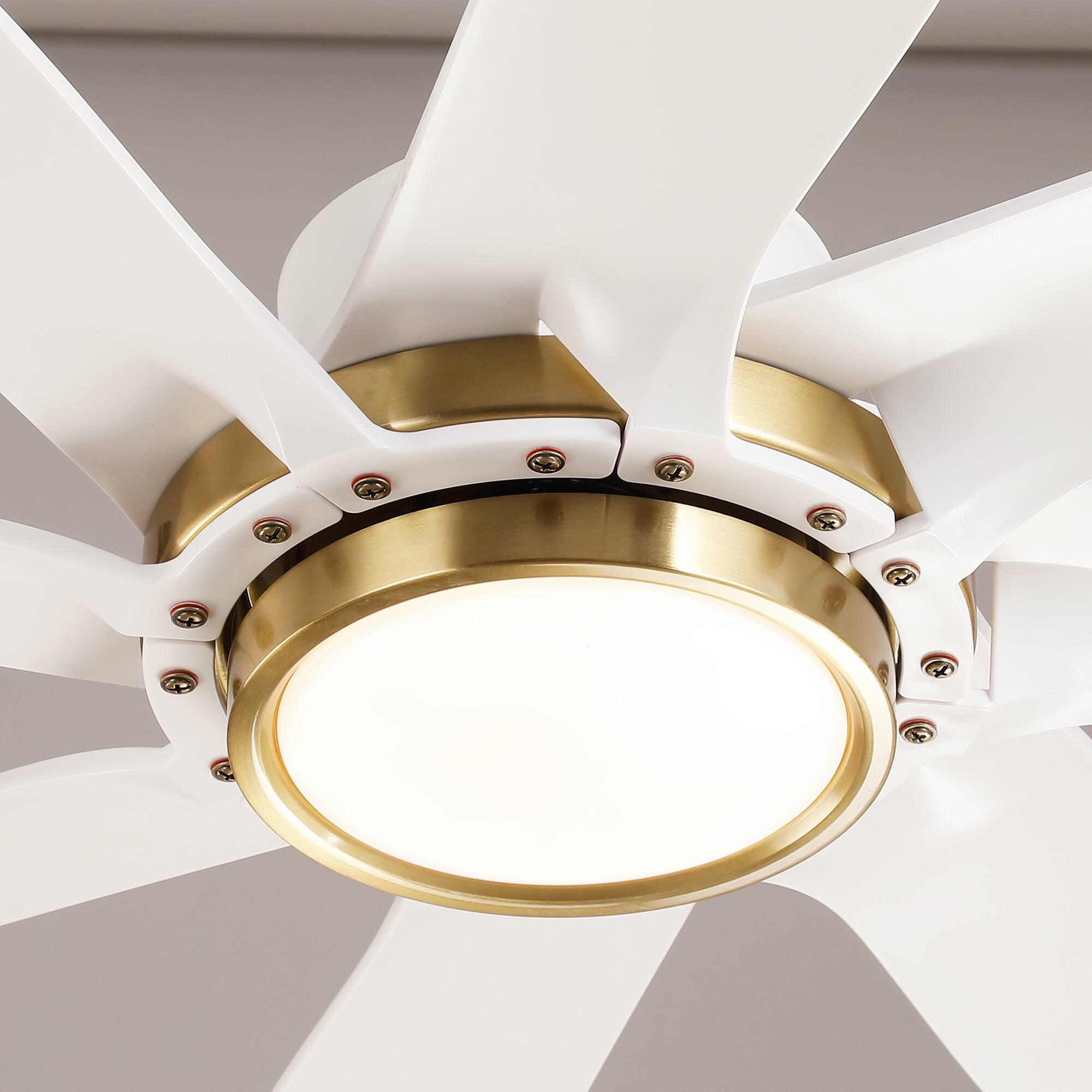 Alt View 8. Parrot Uncle - 72" White Farmhouse Windmill Ceiling Fan with Light and Remote - White.