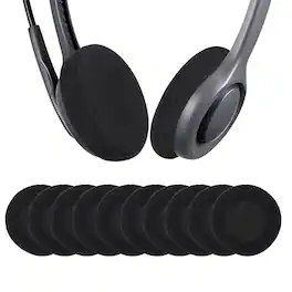 Unique Bargains - 10pcs Foam Ear Pads (1.38"/35mm) - High Density Soft Sponge Covers for Music/Gaming, Fits Most Headsets - Black