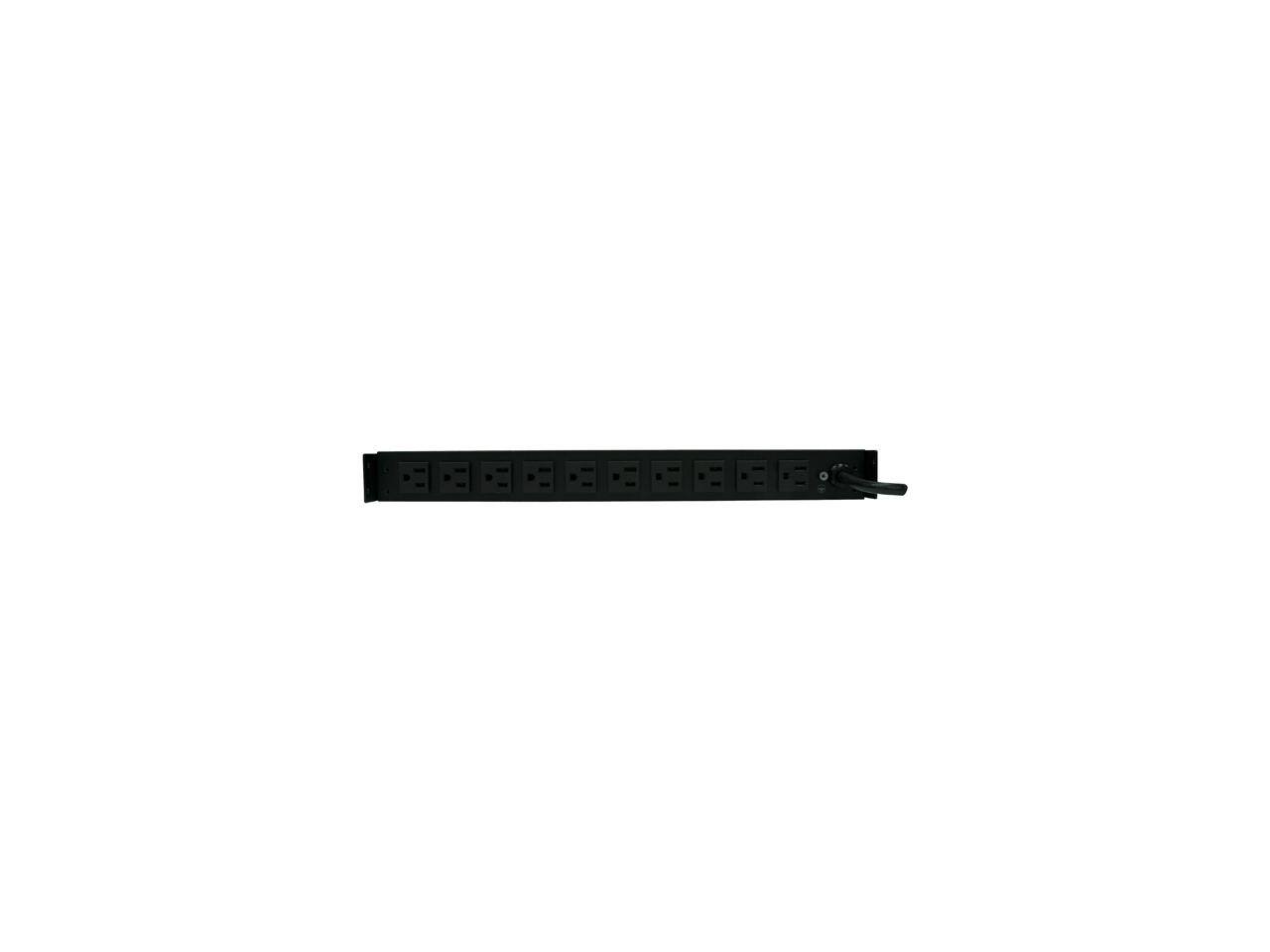 Alt View 2. CyberPower - Rackbar Surge Suppressor RM 1U RKBS15S2F10R 15A 12-Outlet - Black.
