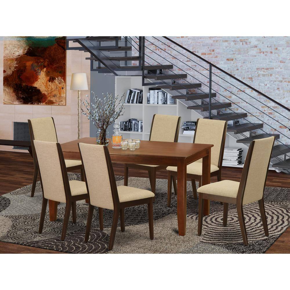 Left. East West Furniture - Dining Room Set Mahogany - Brown.