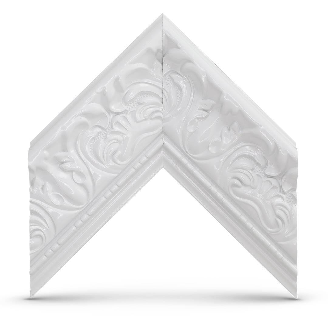 Alt View 11. Deco TV Frames - Premiere Bezel for Samsung the Frame TV - 85" - Tuscan Gloss White.