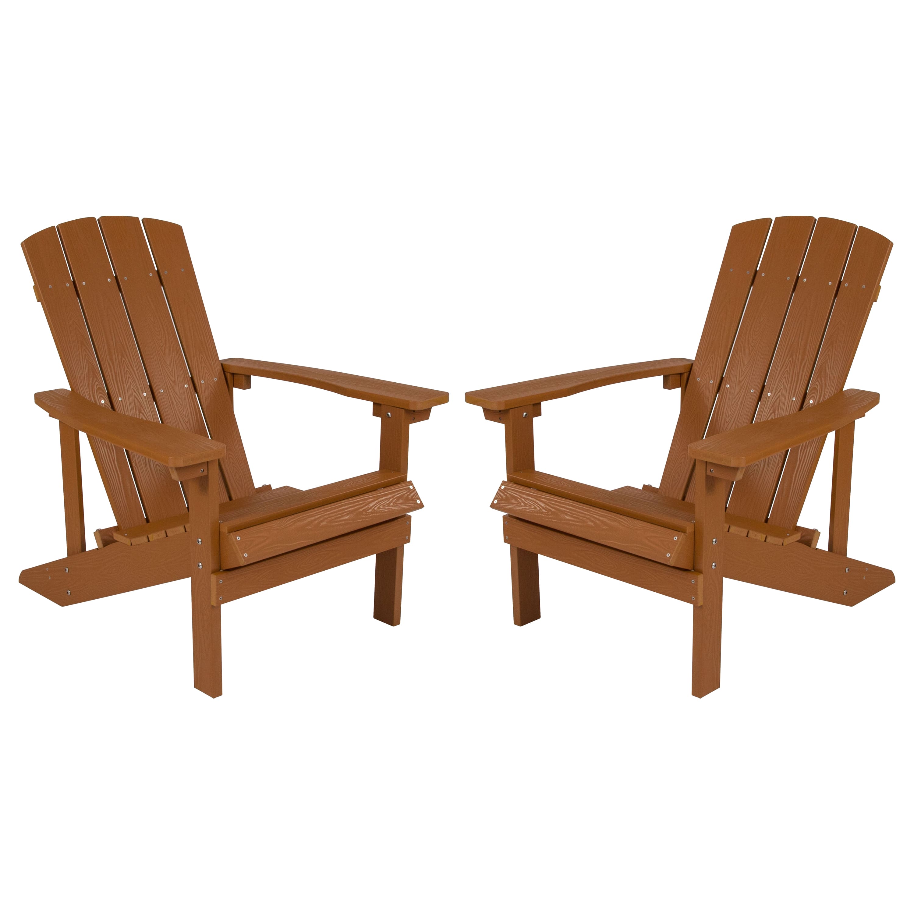 Emma + Oliver - 2 Pack Outdoor All-Weather Poly Resin Wood Adirondack Chairs - Teak price history on PriceWatchPro