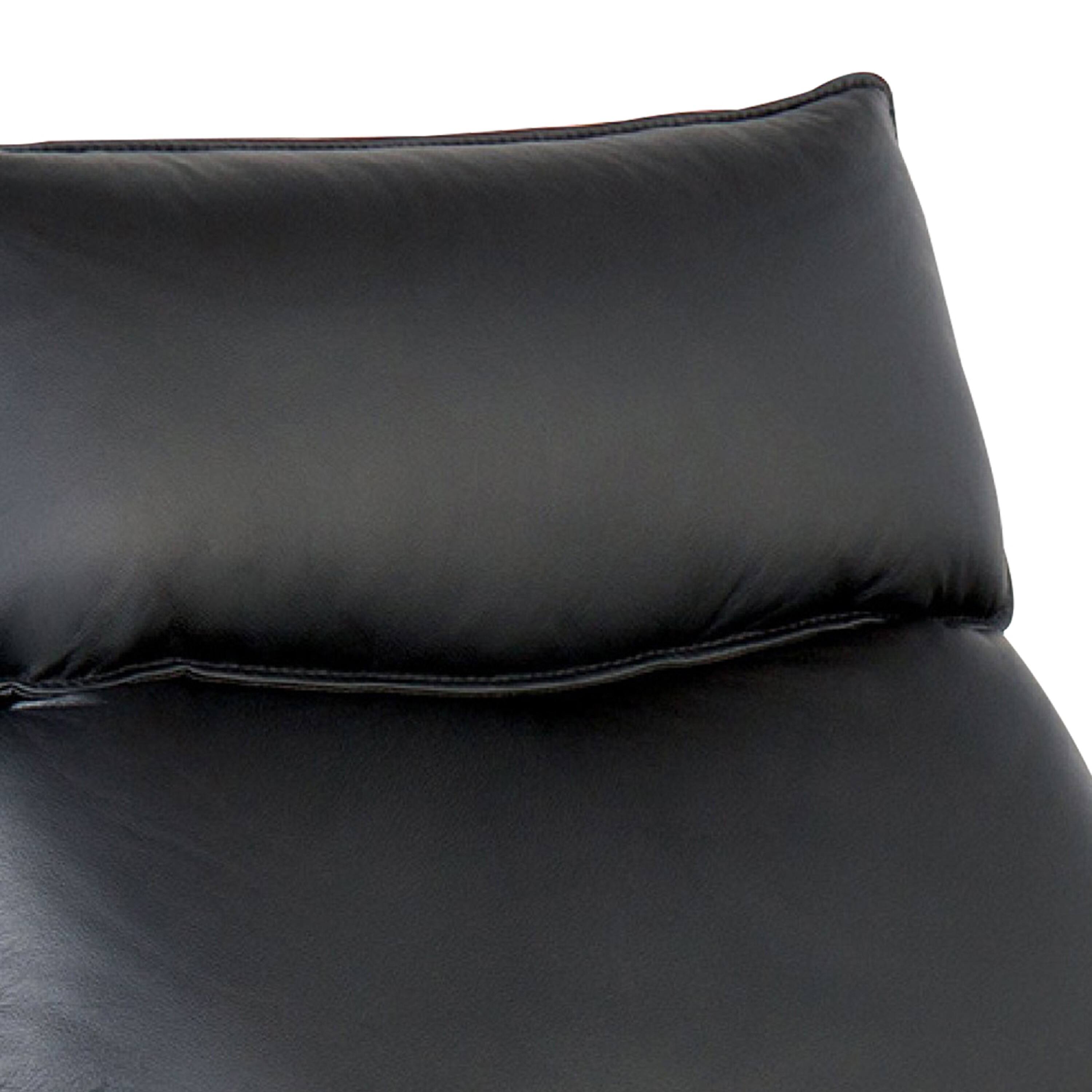 Alt View 1. Manhattan Lane - Lenne Manual Recliner Chair, Flared Padded Arms, Black Leather Match - Black.