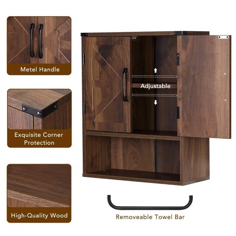 - Metel Handle
- Exquisite Corner Protection
- High-Quality Wood
- Adjustable
- Removable Towel Bar