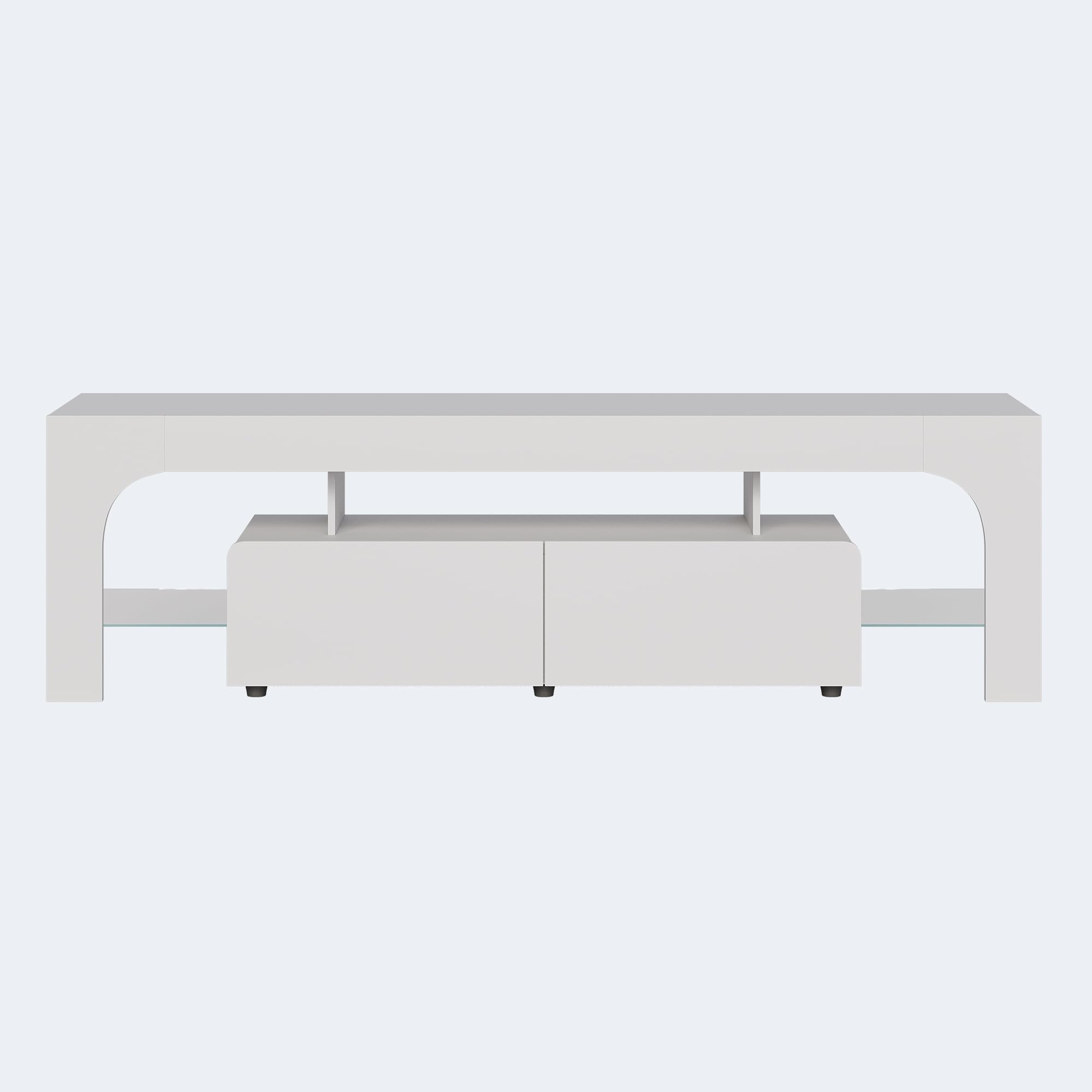 Alt View 5. GAOMON - GAOMON 63" Modern LED TV Stand for 70" TVs, Entertainment Center with RGB Light, Adjustable Glass Shelves & Drawers - White.