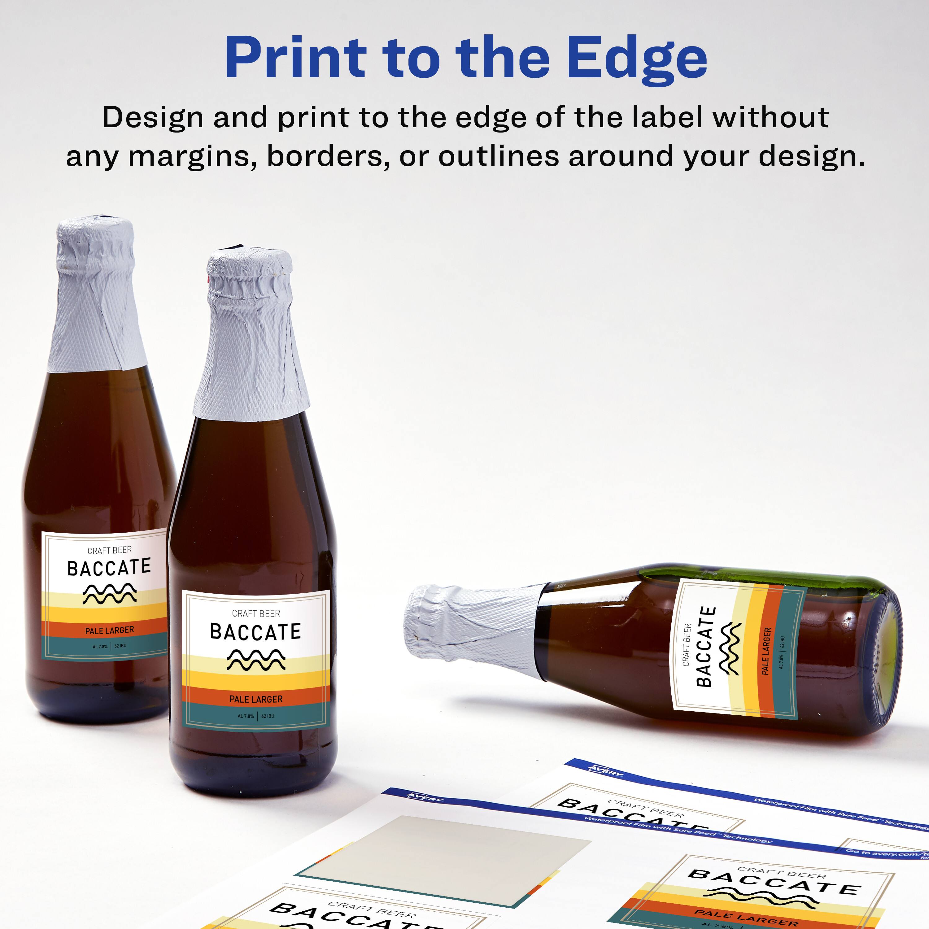 Print to the Edge

Design and print to the edge of the label without any margins, borders, or outlines around your design.