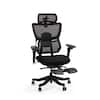 Front. FlexiSpot - C7 Max Series Premium Ergonomic Foam Seat Office Chair with Retractable Footrest - Black.