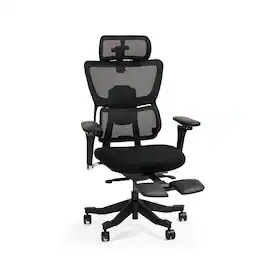 FlexiSpot - C7 Max Series Premium Ergonomic Foam Seat Office Chair with Retractable Footrest - Black