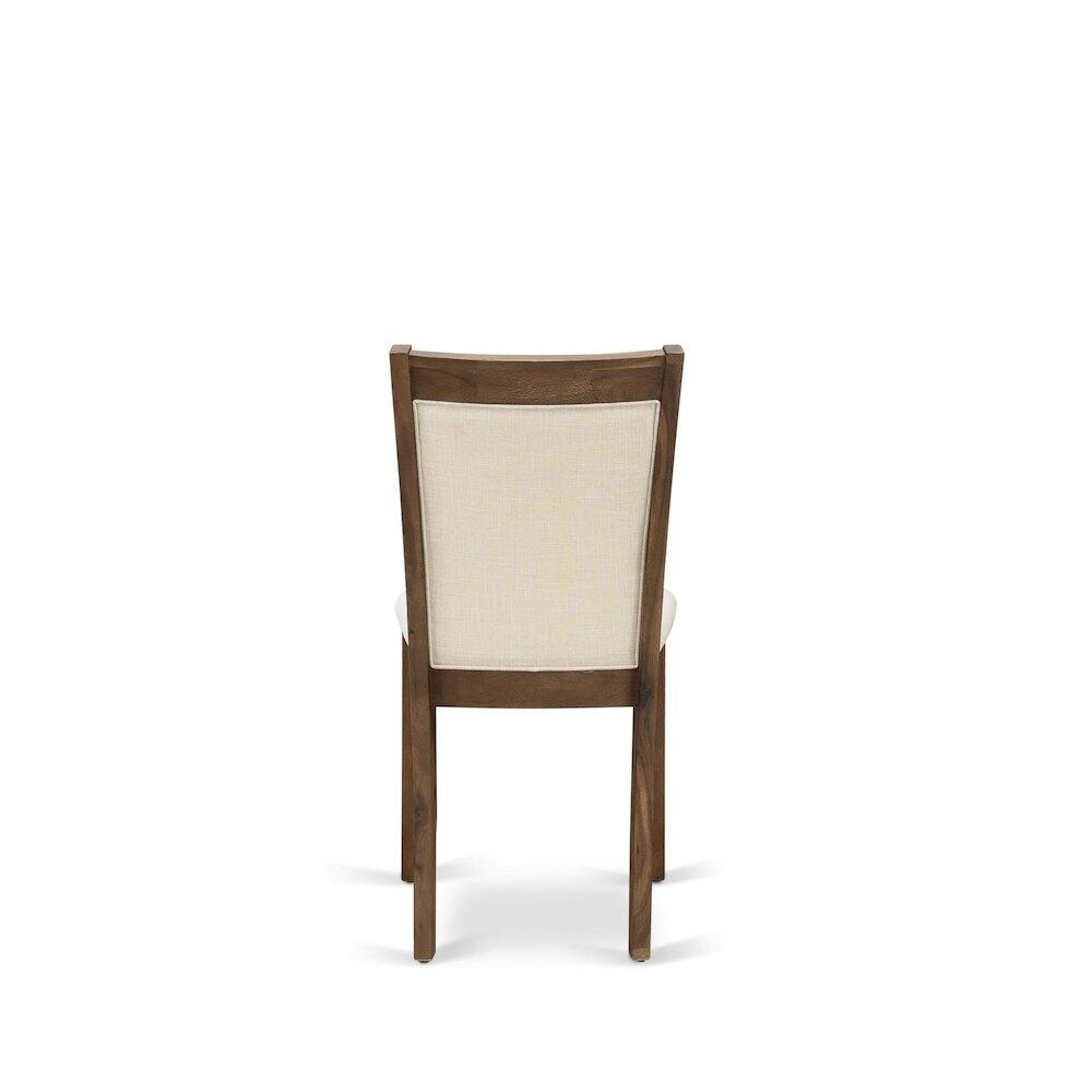 Alt View 1. East West Furniture - MZCNT32 Dining Chairs - Light Beige Linen Fabric Seat and High Chair Back - Sand Blasting Antique Walnut Finish (SET OF - Antique Walnut.