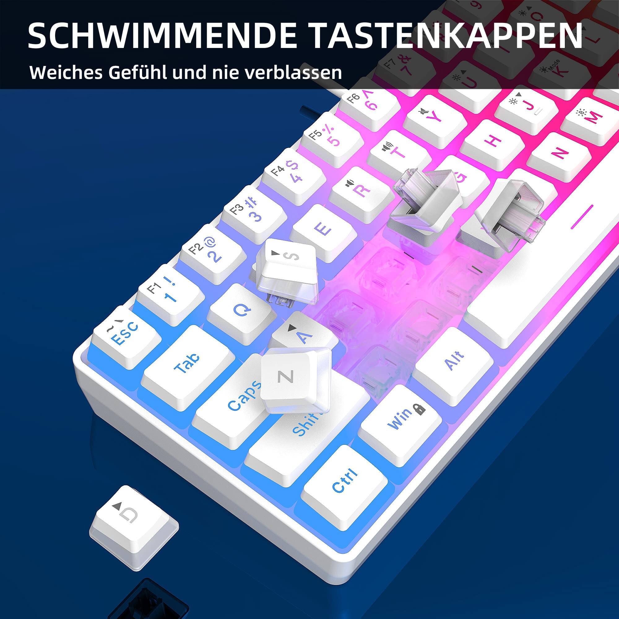 SCHWIMMENDE TASTENKAPPEN  
Weiches Gefühl und nie verblassen  

9 * SCHWIMMENDE TASTENKAPPEN  
F7 1o58 Weiches Gefühl und nie verblassen  
K F6 A 6  
J U Y M F5 % 5  
I T N F4 $ 4  
G R F3 3  
E F2 D 2  
S F1 1  
Q Esc A Tab Alt N Caps a Shit Win Ctrl D