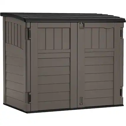 Front. Suncast - Suncast Horizontal 4 Foot x 2.5 Foot Outdoor/Garden Storage Shed, Stoney Grey - Stoney Grey.