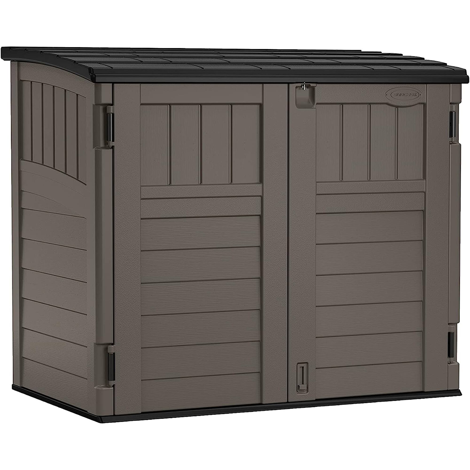 Front. Suncast - Suncast Horizontal 4 Foot x 2.5 Foot Outdoor/Garden Storage Shed, Stoney Grey - Stoney Grey.