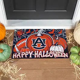 Evergreen Enterprises - Auburn Tigers 28" x 16" Happy Halloween Turf Door Mat - Multicolor