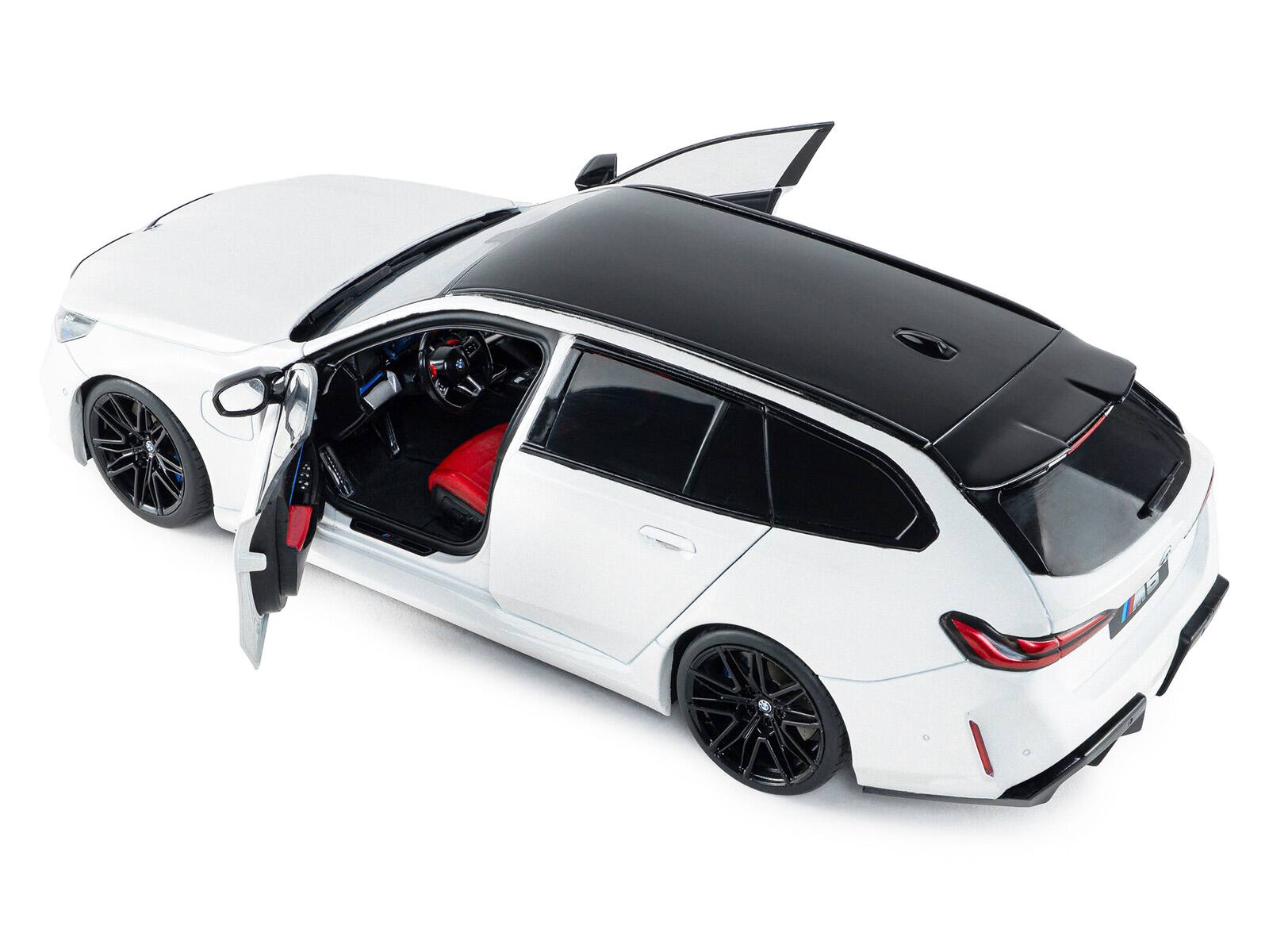 Alt View 3. Solido - 2025 BMW M5 Touring Alpine White with Black Top 1/18 Diecast Model Car by Solido.