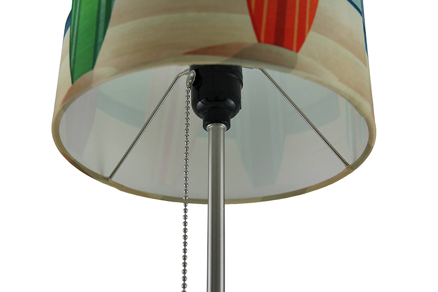 Alt View 2. Zeckos - Decorative Surfboard Shade Stainless Steel Accent Lamp Coastal Beach Surf Decor - Grey.