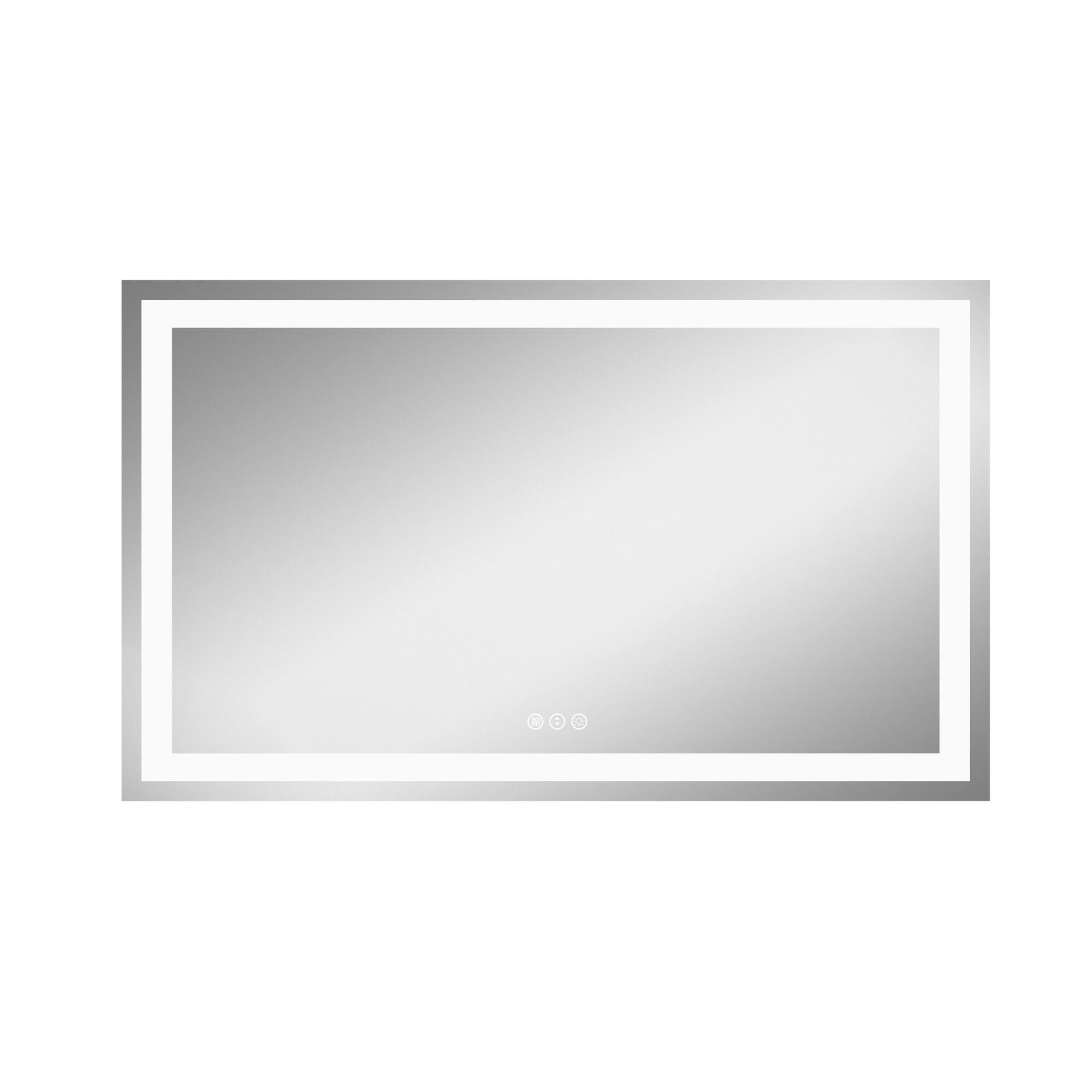 Boyel Living - 36 in W x 60 in L Rectangular Frameless Wall Bathroom Vanity Mirror with Front and Backlit and Anti Fog