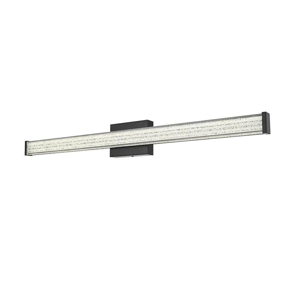 Angle. Living District - Jaxx 36 Inch Led Wall Sconce In Black - Black.