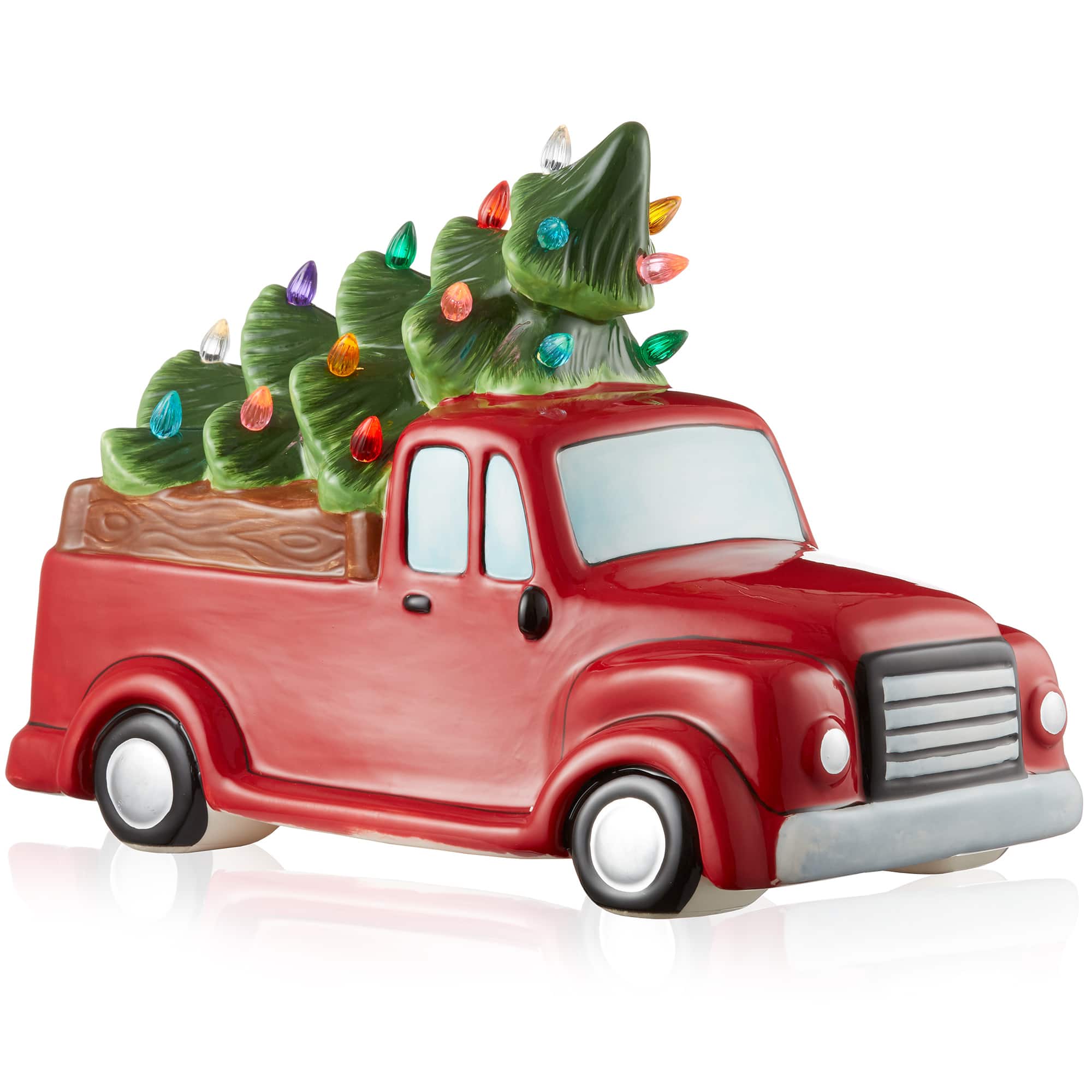 Casafield - Pre-Lit Hand-Painted Ceramic Christmas Vintage Tabletop Décor - Multi