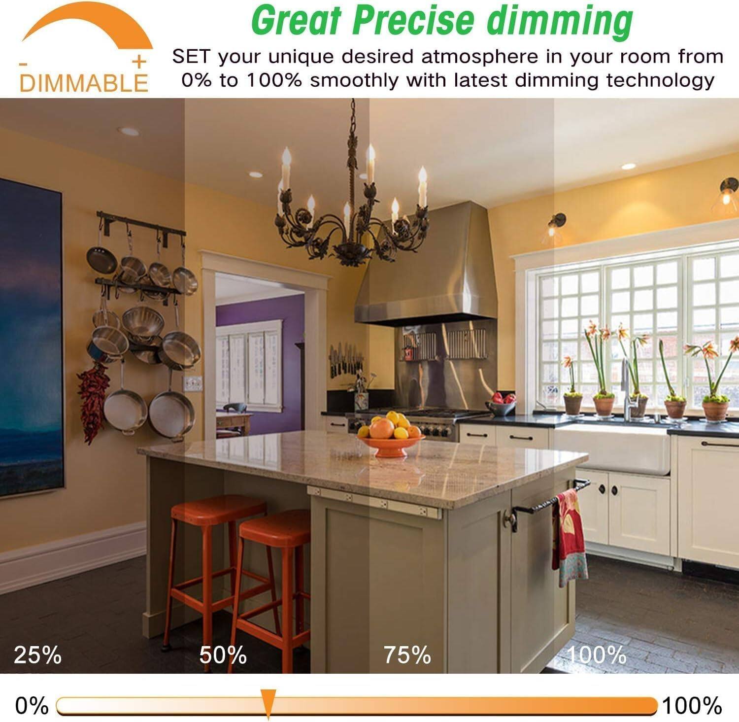 Great Precise dimming  
SET your unique desired atmosphere in your room from 0% to 100% smoothly with latest dimming technology  

25% 50% 75% 100% 0% 100%