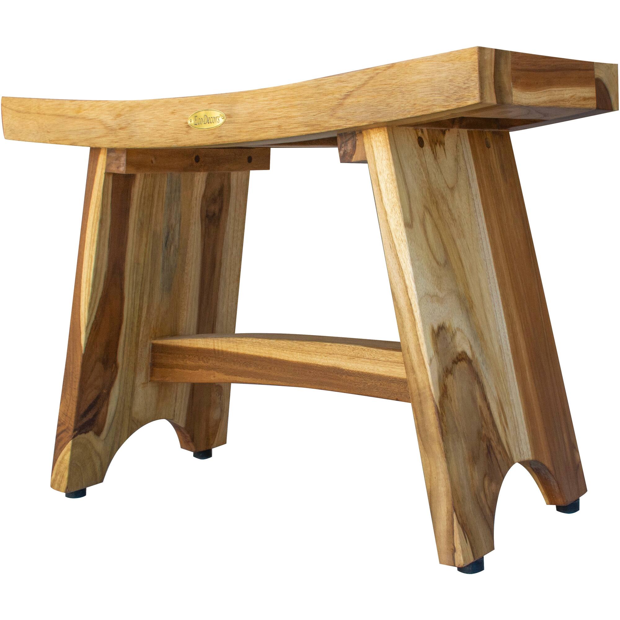 Angle. EcoDecors - EcoDecors EarthyTeak Serenity 24" Eastern Style Shower Bench - EarthyTeak.