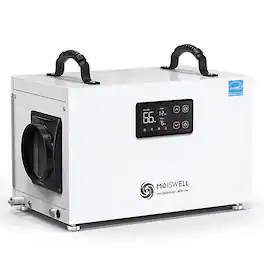 Moiswell - 155 Pints Energy Star Commercial Dehumidifier for 6,000 sq. ft. Crawlspace Auto Restart