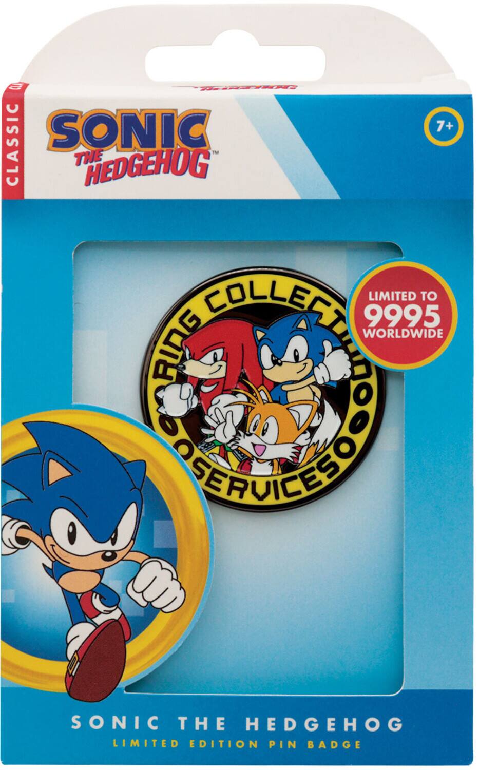 SONIC 7+ CLASSIC THE HEDGEHOG LIMITED EDITION PIN BADGE