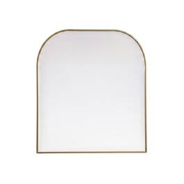 Elegant Decor - Metal Frame Arch Mirror 40x38 Inch - Brass
