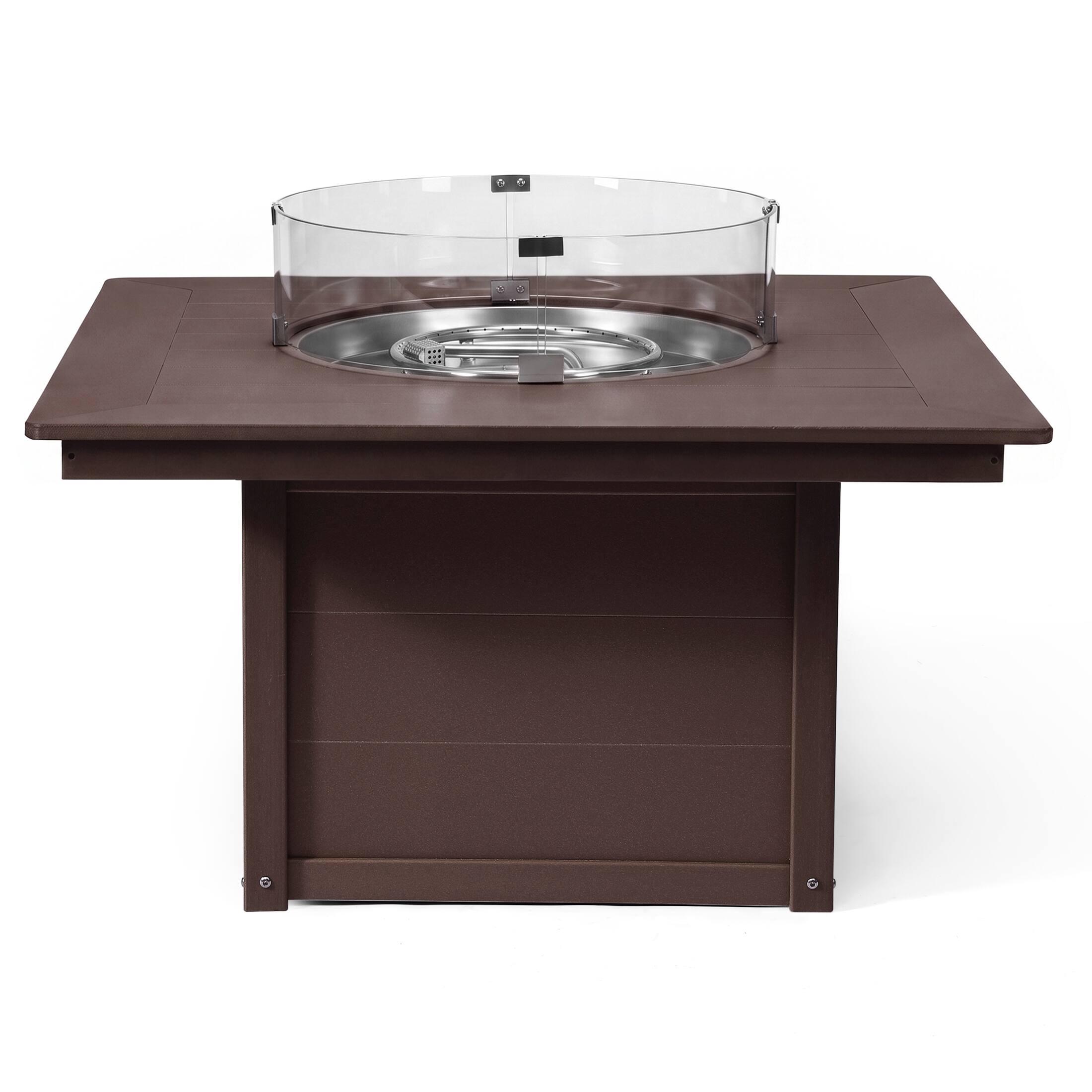 Back. WestinTrends - WestinTrends Helios 42" Modern Outdoor Patio Propane Square Fire Pit Table - Dark Brown.