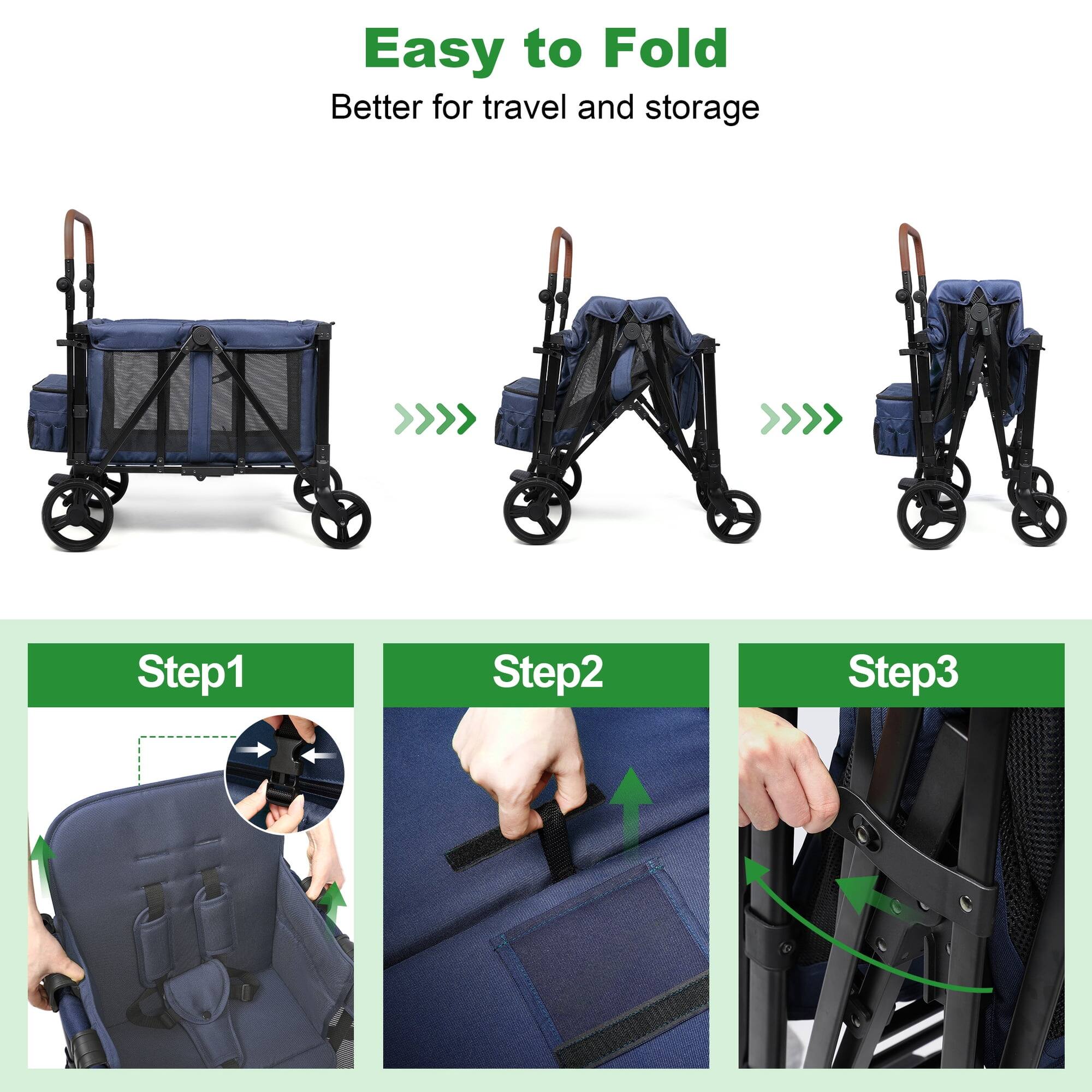 Easy to Fold  
Better for travel and storage  

Step1  
Step2  
Step3