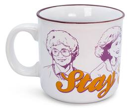 Silver Buffalo - The Golden Girls "Stay Golden" Ceramic Camper Mug | Holds 20 Ounces - White