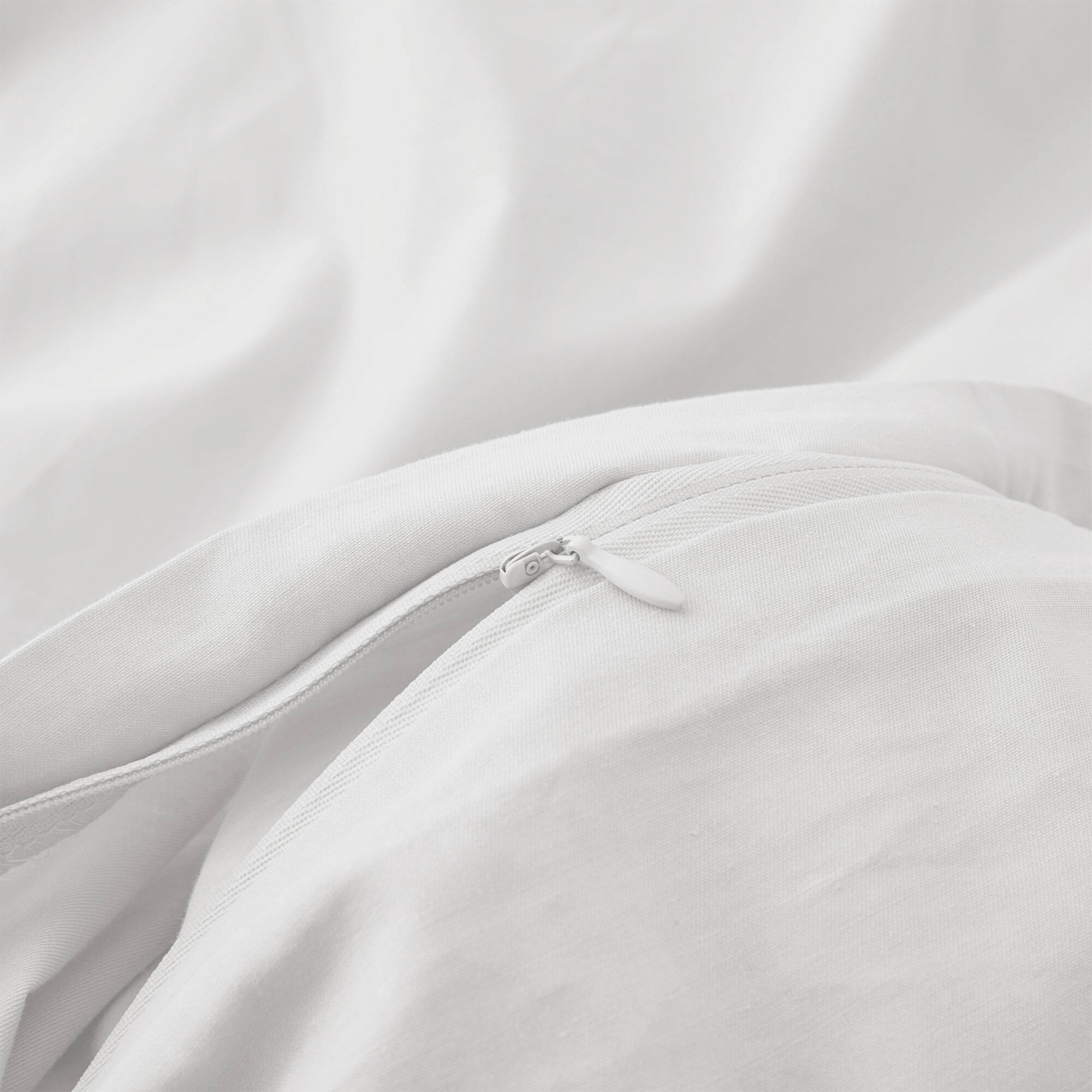 Back. Peace Nest - Peace Nest All Season 100% Cotton Soft and Breathable Duvet Cover Set - White.