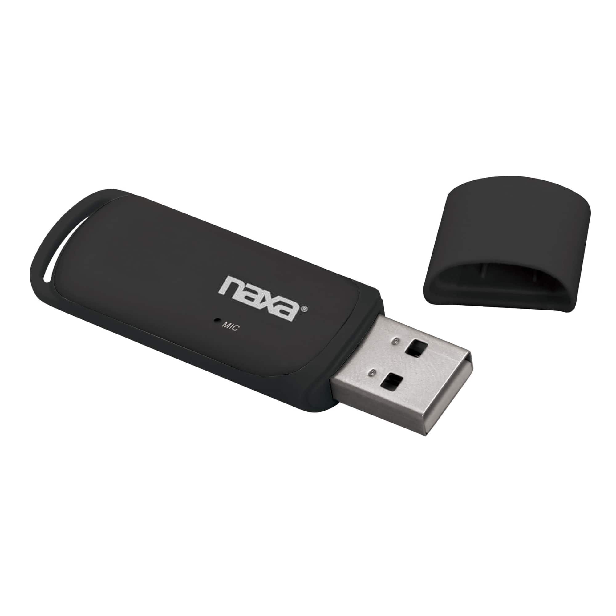 Naxa - Wireless Audio Adapter with Bluetooth® for USB Connectors - Black