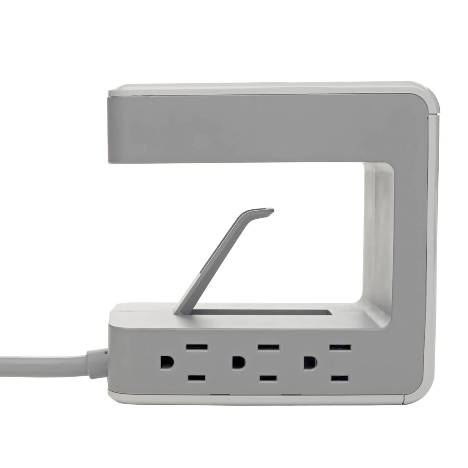 Alt View 2. Tripp Lite - Tripp Lite TLP648USBC 1080 Joules 8 ft. Cord Six-Outlet Surge Protector with Two USB-A and One USB-C Ports - Gray - Gray.