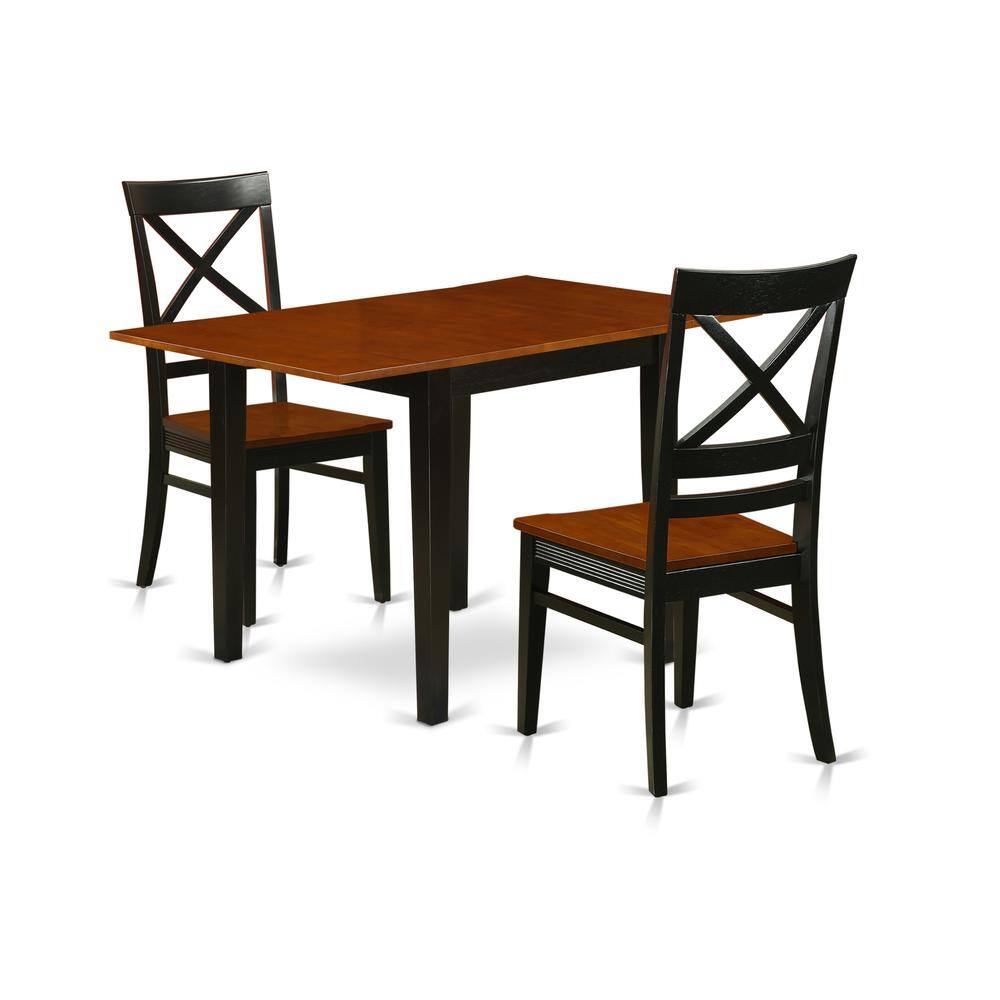 Left. East West Furniture - Dining Room Set Black & Cherry - Brown.