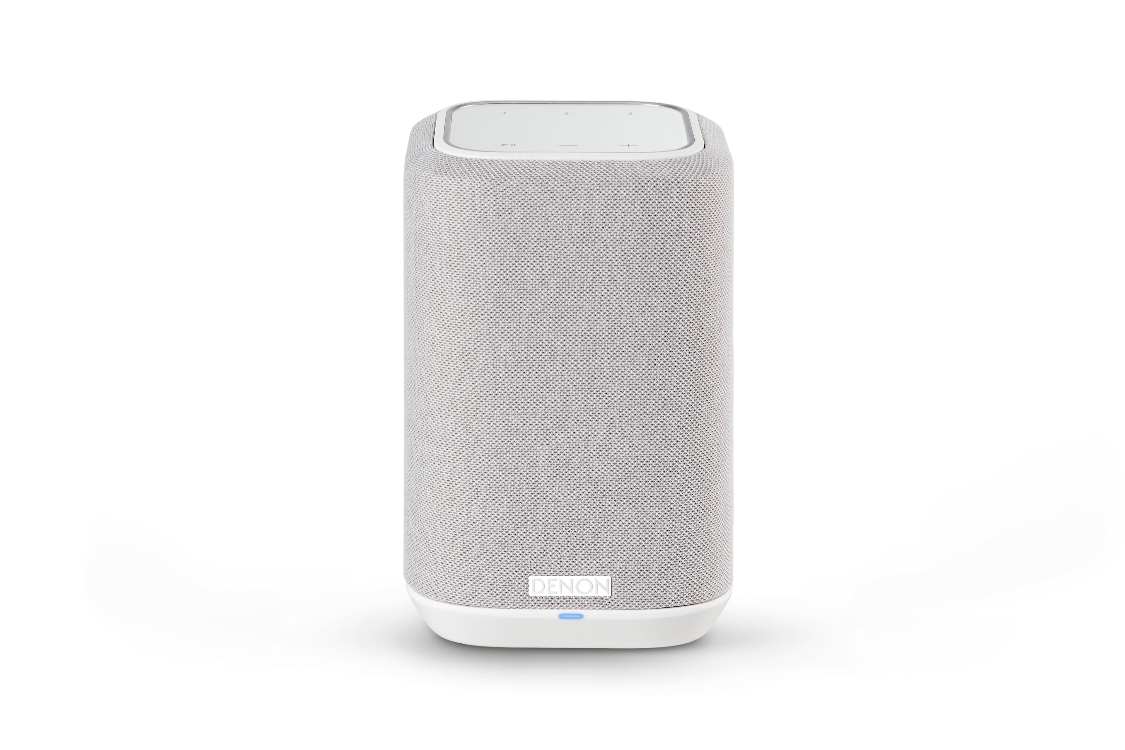 Front. Denon - Home 150NV Smart Wireless Capability Powered Speaker - White.