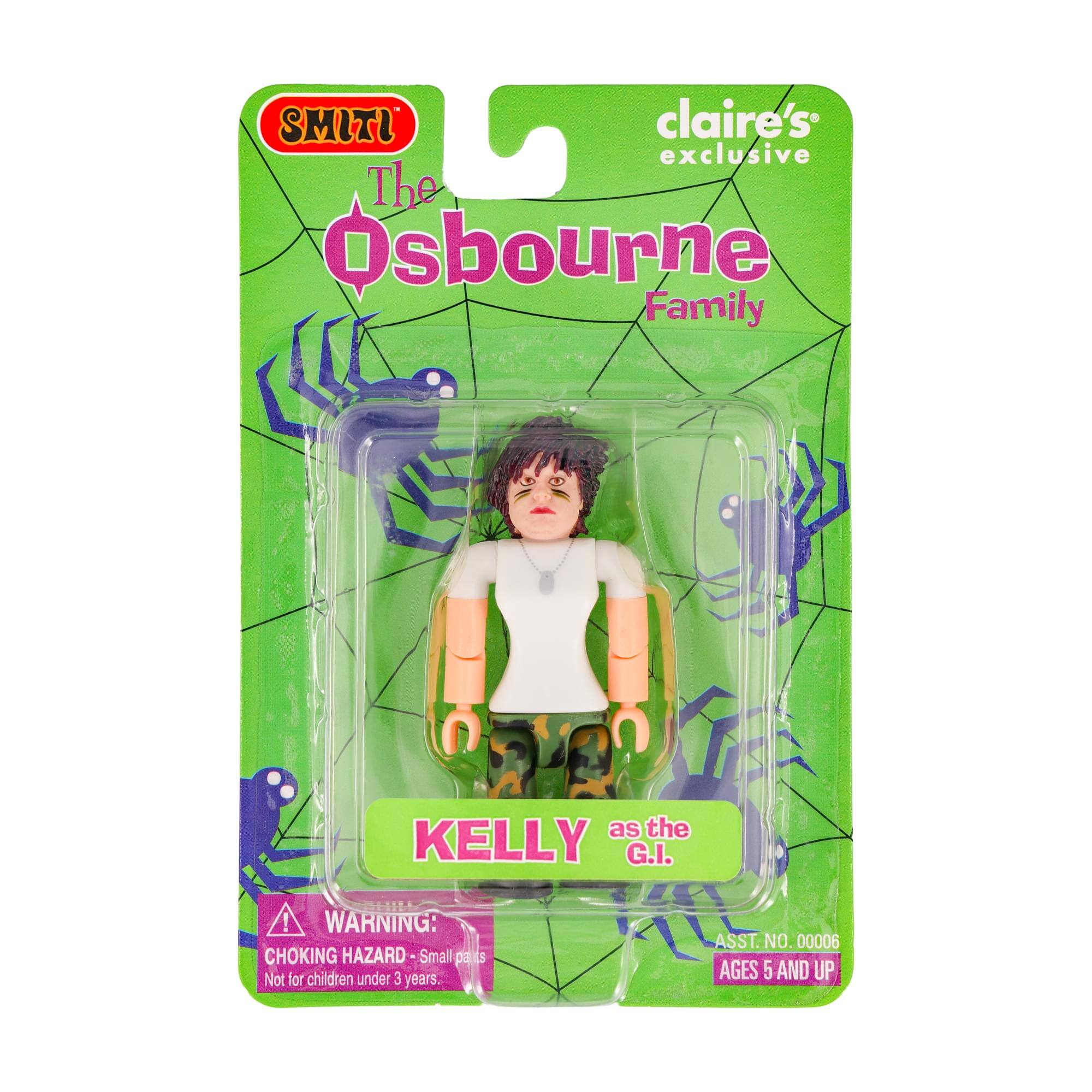 SMITI claire's exclusive The Osbourne Family as the KELLY G.I. ! WARNING: CHOKING HAZARD - Small parts. Not for children under 3 years. ASST. NO. 00006 AGES 5 AND UP