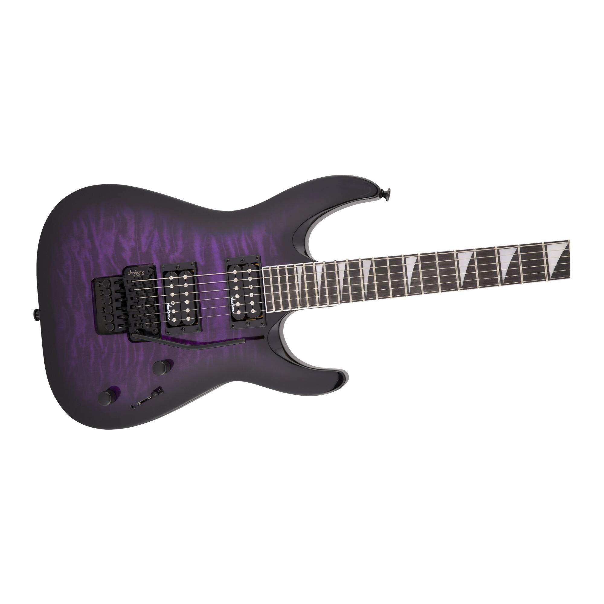 Left. Jackson - Jackson JS Series Dinky Arch Top JS32Q DKA Electric Guitar (Purple) with Case.