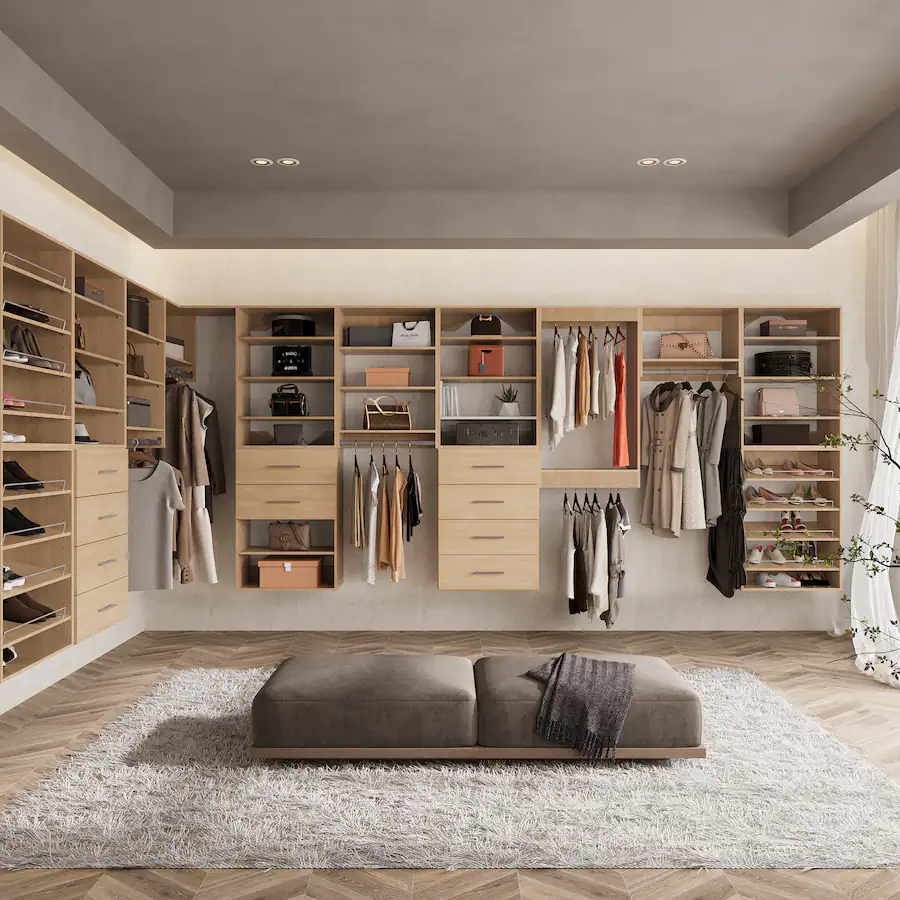 Roomtec 72 in Wood Modular Closet System Unit Customizable Wall Mounted ...