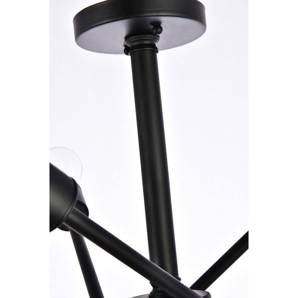 Alt View 1. Living District - Axel 6 lights black flushmount - Black.