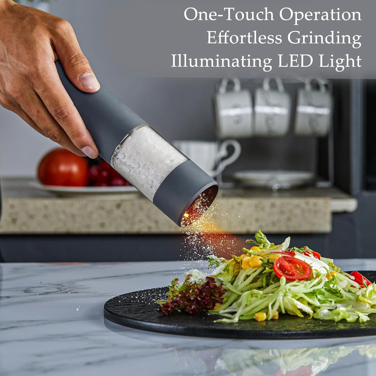 One-Touch Operation  
Effortless Grinding  
Illuminating LED Light